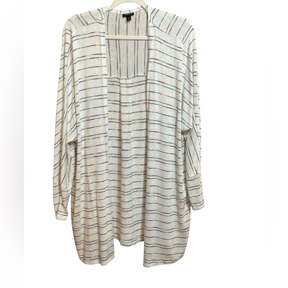Torrid White Rainbow Stripe Lightweight
Open Front Dolman Sleeve Cardigan Sz 2X - Picture 1 of 15